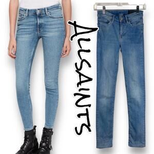 Allsaints Grace Skinny Jeans Fresh Blue Women’s Size 25